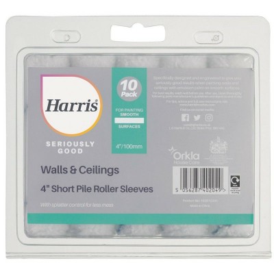 Harris Seriously Good Wall & Ceiling Short Pile Mini Roller Sleeve 4