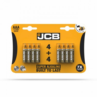 JCB Super Alkaline AAA Battery 4+4 Pack