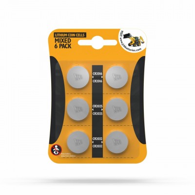 JCB Lithium Coin Cell Mix 6 Pack