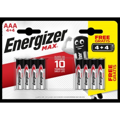 Energizer Max LR03 Alkaline AAA Batteries 8 Pack