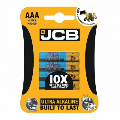 JCB AAA Ultra Alkaline Batteries 4 Pack