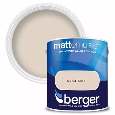 Berger Paints Matt Emulsion Paint Canvas Cream 2.5L