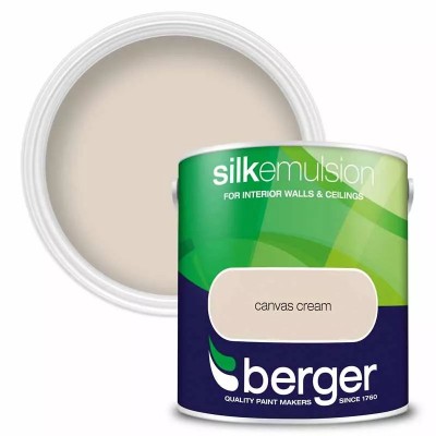Berger Paints Silk Emulsion Paint Canvas Cream 2.5L