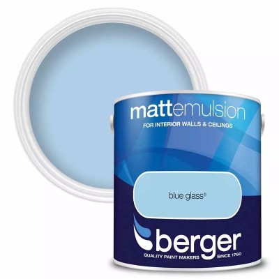 Berger Paints Matt Emulsion Paint Blue Glass 2.5L