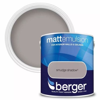 Berger Paints Matt Emulsion Paint Smudge Shadow 2.5L