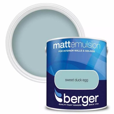 Berger Paints Matt Emulsion Paint Sweet Duck Egg 2.5L