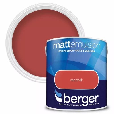 Berger Paints Matt Emulsion Paint Red Chilli 2.5L Berger Paints Matt Emulsion Paint Red Chilli 2.5L