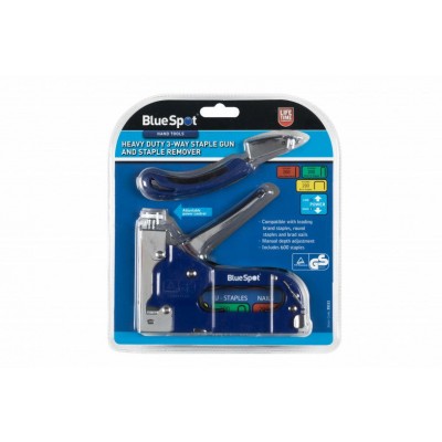 BlueSpot Heavy Duty 3-Way Staple Gun And Staple Remover