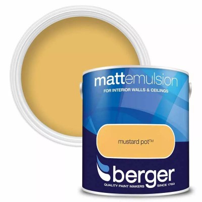 Berger Paints Matt Emulsion Paint Mustard Pot 2.5L Berger Paints Matt Emulsion Paint Mustard Pot 2.5L