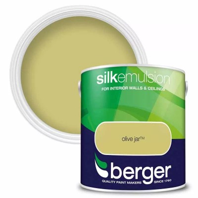 Berger Paints Silk Emulsion Paint Olive Jar 2.5L