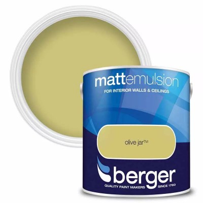 Berger Paints Matt Emulsion Paint Olive Jar 2.5L Berger Paints Matt Emulsion Paint Olive Jar 2.5L