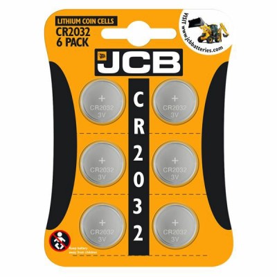 JCB CR2032 Lithium Coin Cell 6 Pack