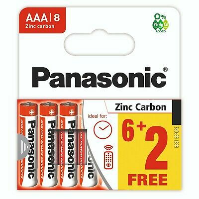 Panasonic Zinc AAA Battery 8 Pack