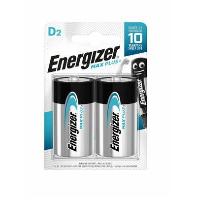 Energizer Max Plus LR20 Alkaline D Batteries 2 Pack