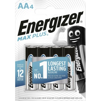 Energizer Max Plus Alkali-Manganese AA Battery 4 Pack