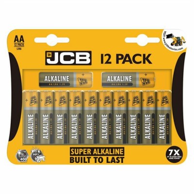 JCB Super Alkaline AA Battery 12 Pack
