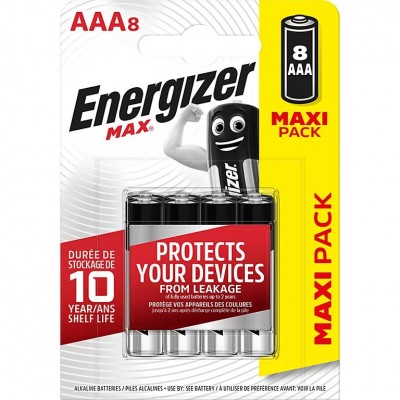 Energizer Max Alkaline AAA Battery 8 Pack