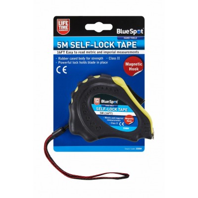 BlueSpot 5m (16ft) Soft Grip Self-Lock Tape Measure