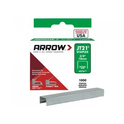 Arrow JT21 T27 Staples 10mm (3/8in) Box 1000