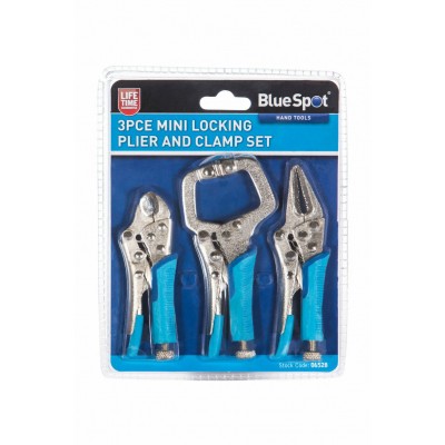 BlueSpot 3 PCE Mini Locking Plier and Clamp Set BlueSpot 3 PCE Mini Locking Plier and Clamp Set